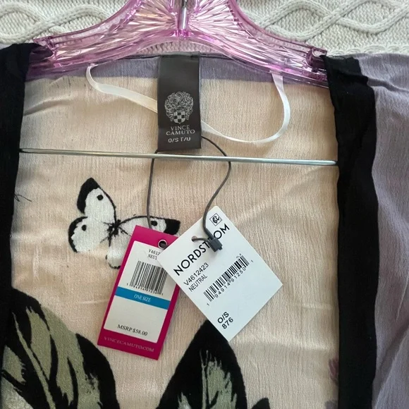 New! Vince Camuto Lily Botanical Floral Kimono Cardigan, Wrap Rayon OSFM - Picture 15 of 16